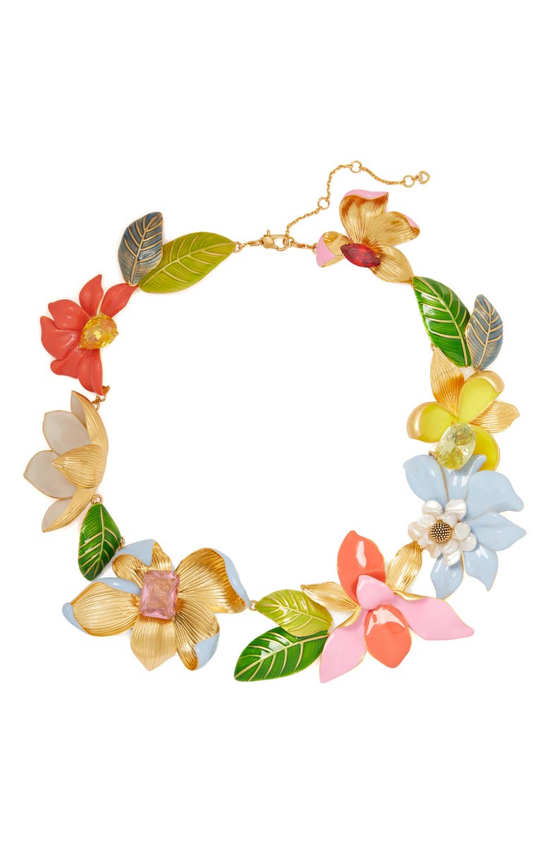 Kate Spade New York floral statement necklace, Main, color,