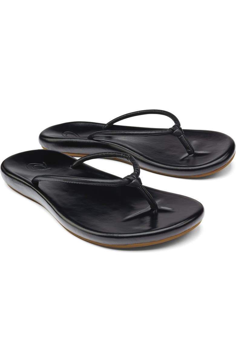 OluKai Huawai Flip Flop, Main, color, Black / Black
