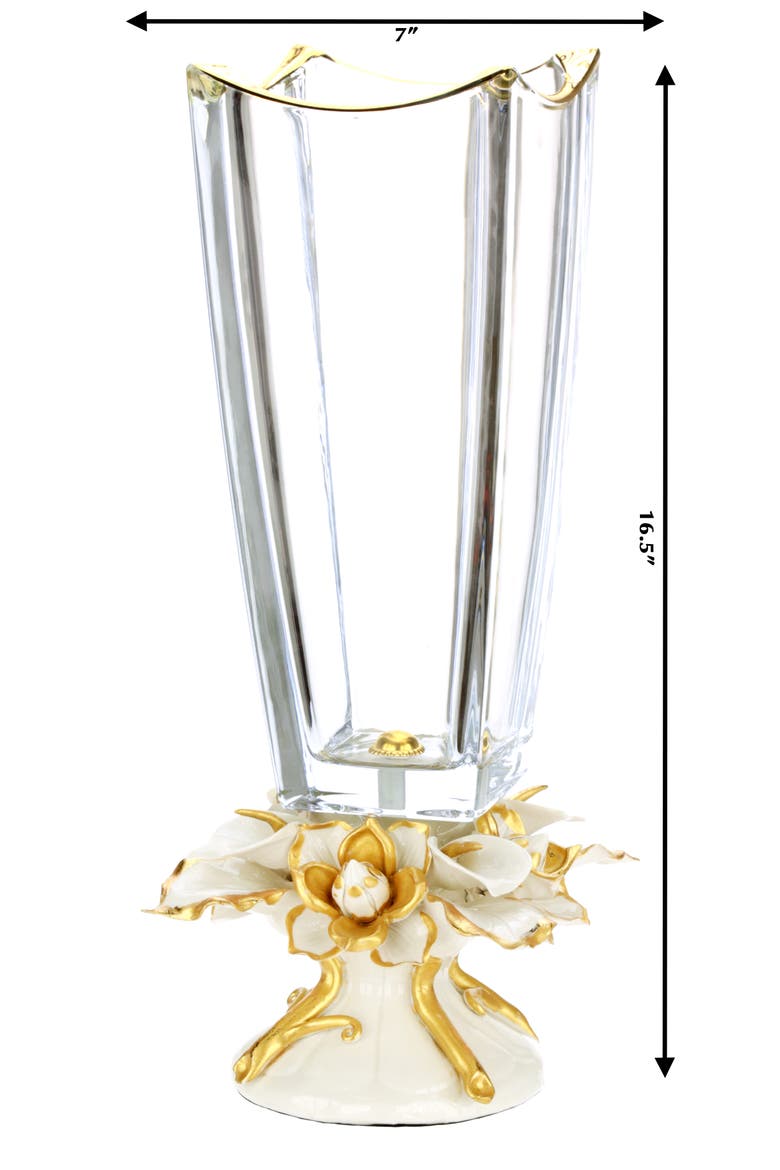 Scalloped Calla Lily Vase, Alternate, color, White