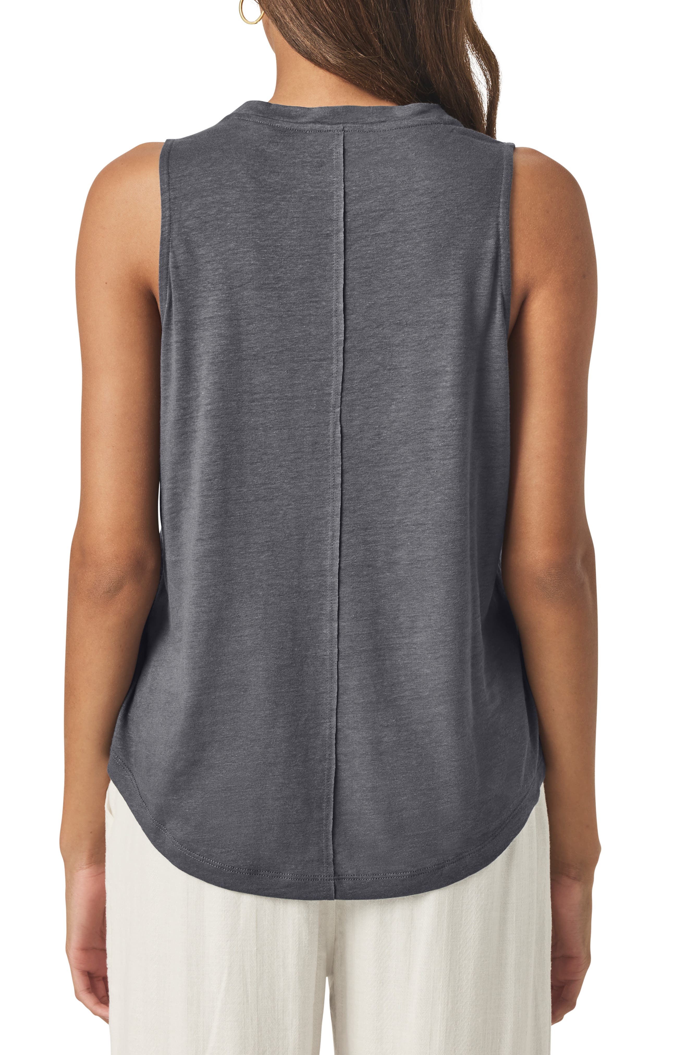 Cady Crewneck Linen Blend Tank - image 2