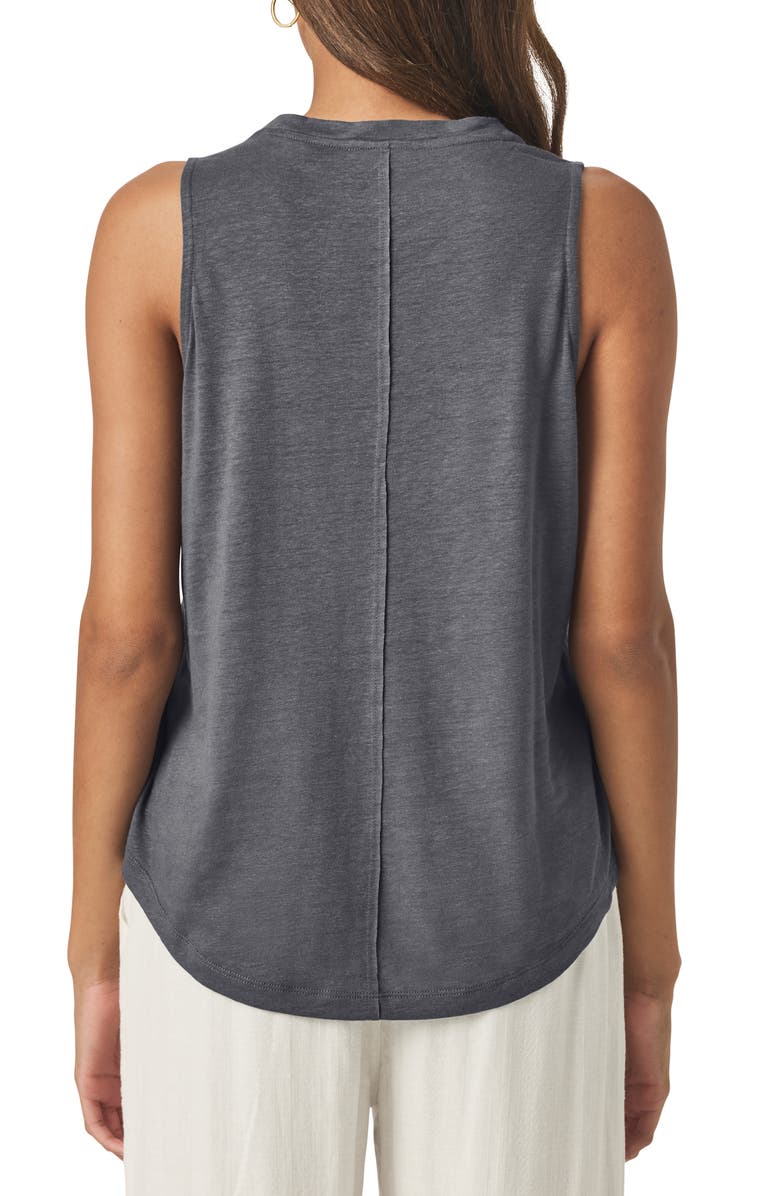 Splendid Cady Crewneck Linen Blend Tank, Alternate, color, Ink