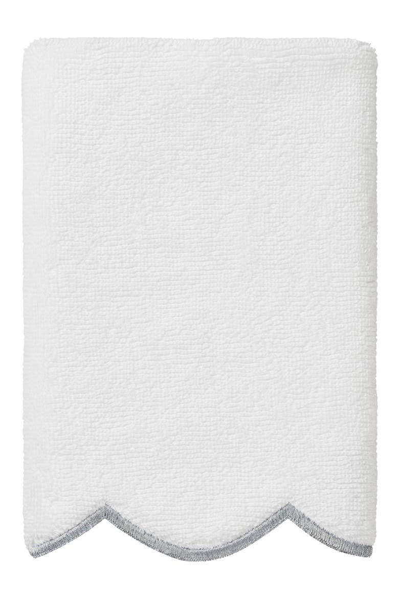 Adornia Scallop 6-Piece Towel Set, Alternate, color, WHITE/ GRAY