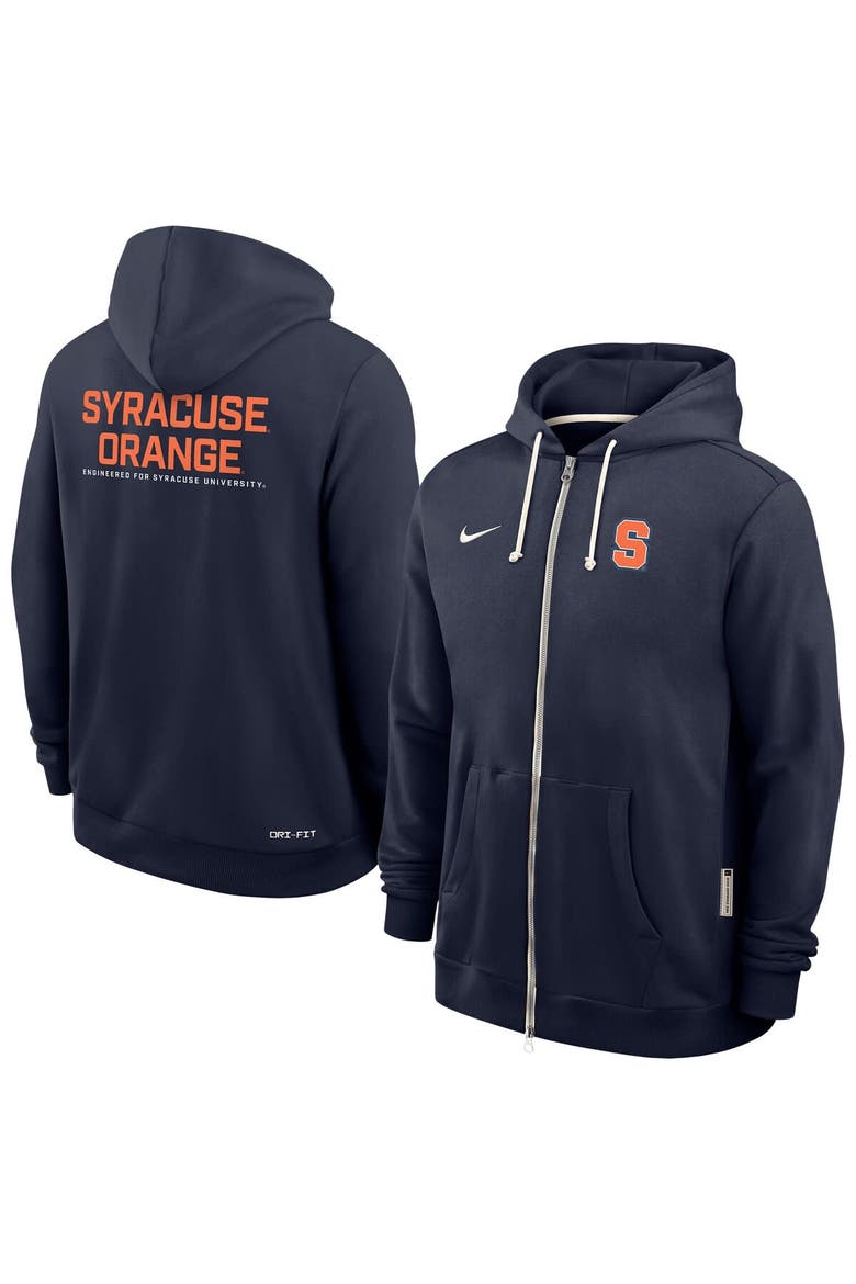 Men's Nike Navy Syracuse Orange 2025 Sideline Standard Issue Dri-Fit Full-Zip Hoodie, Main, color, Navy