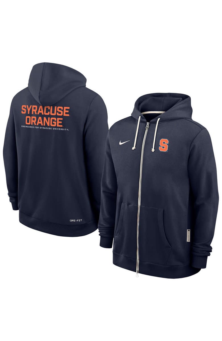 Nike Men's Nike Navy Syracuse Orange 2025 Sideline Standard Issue Dri-Fit Full-Zip Hoodie, Main, color, Navy