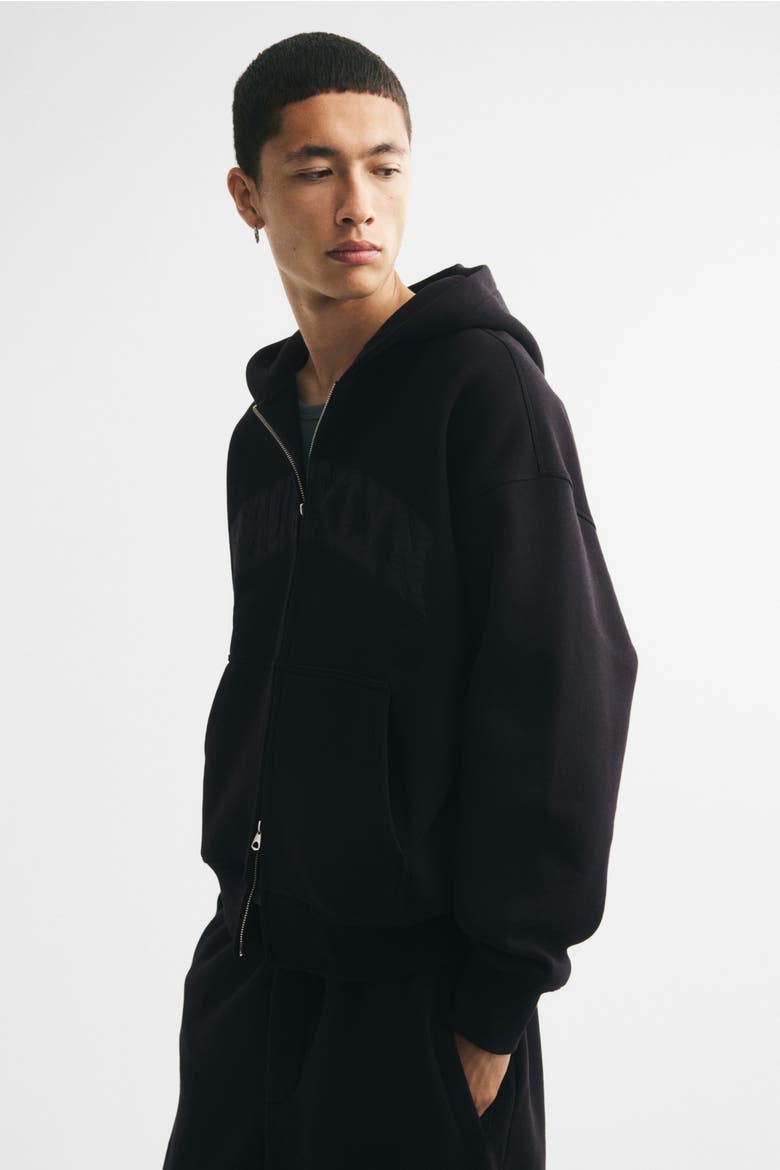 Oversized Printed Hooded Jacket, Alternate, color, Black/Brooklyn