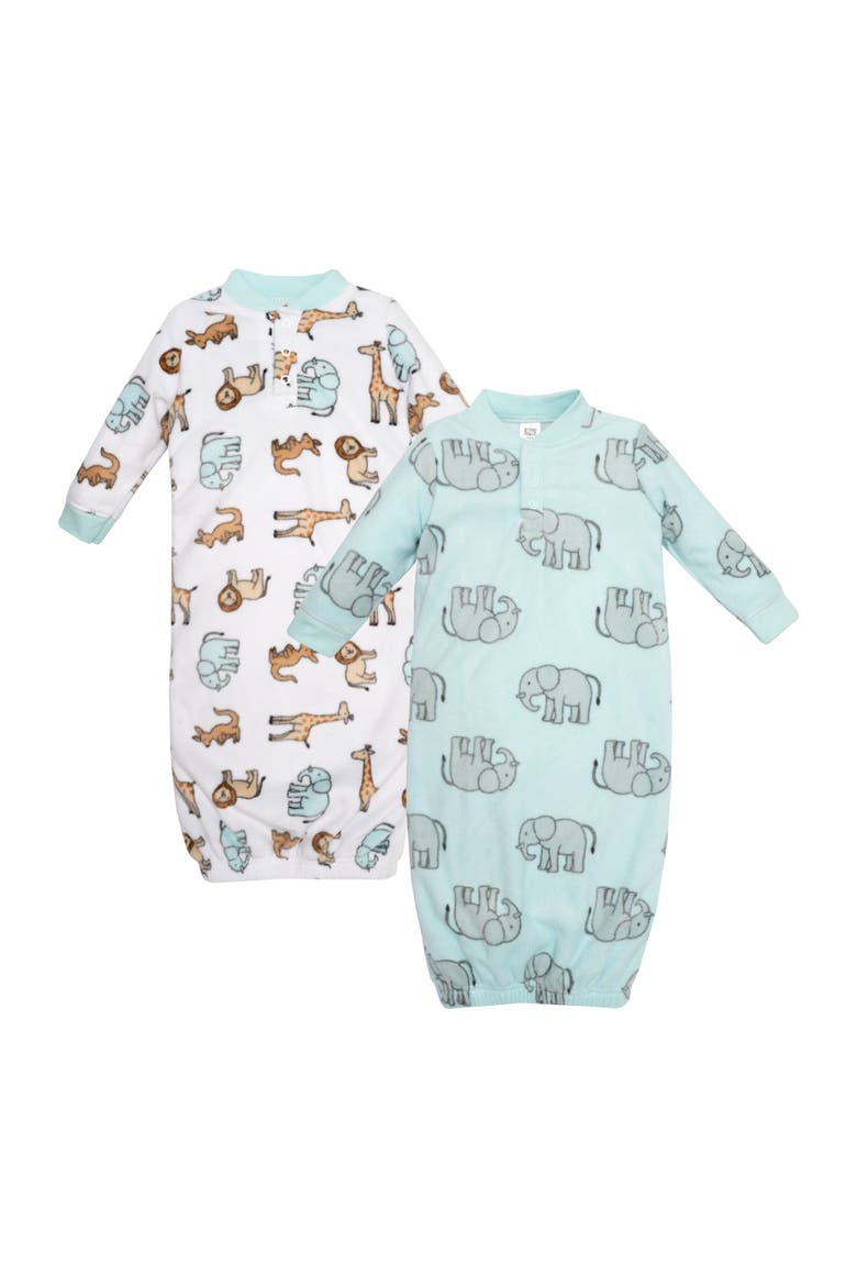 Fleece Gowns 2Pack, Main, color, Cute Safari