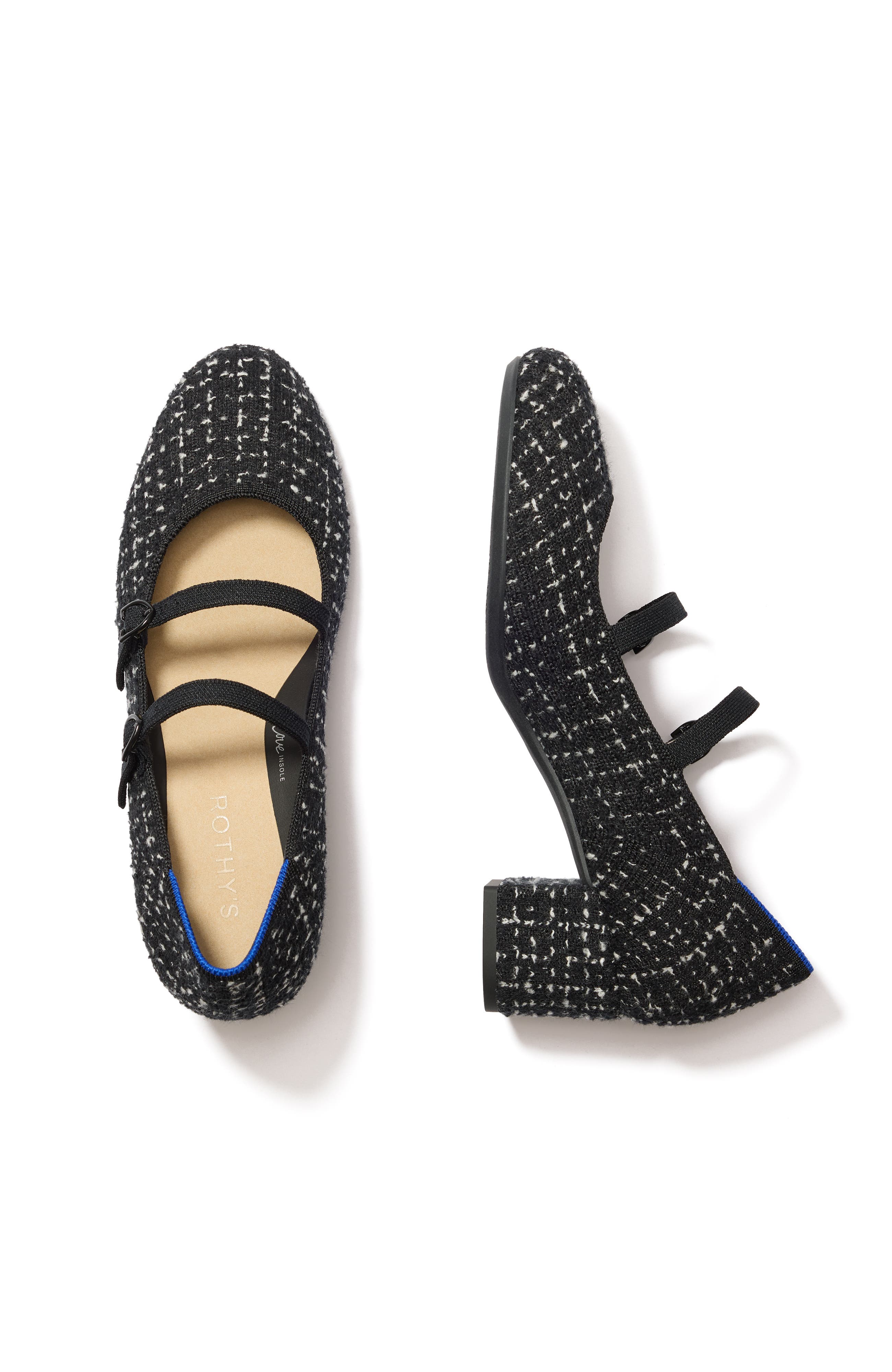 Rothy
s The Double Buckle Mary Jane Heel, Alternate, color, Twilight Tweed