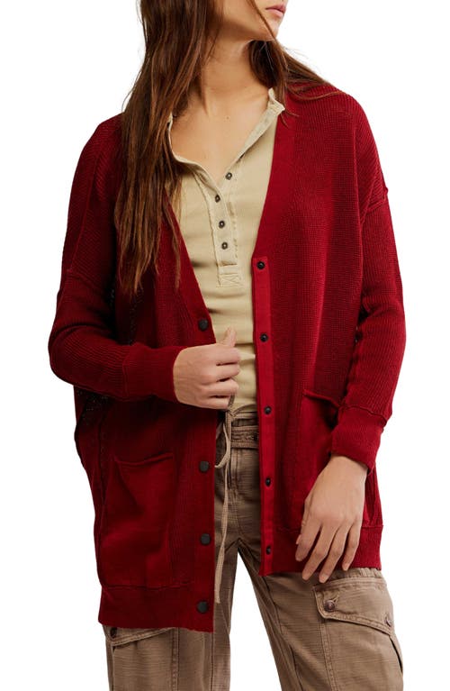 Free People We The Free Chickadee Cardigan In Burgundy