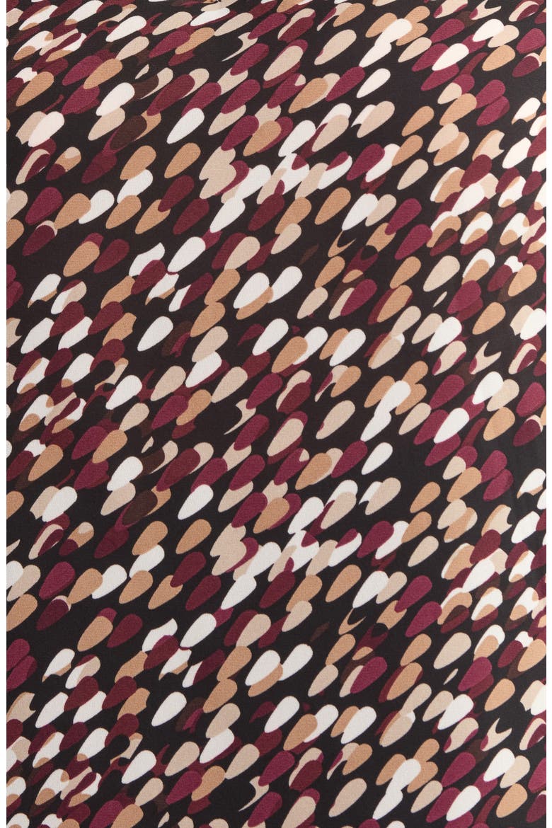 Print V-Neck Shirt with Roll-Tab Sleeves, Alternate, color, ANNE BLACK MULTI