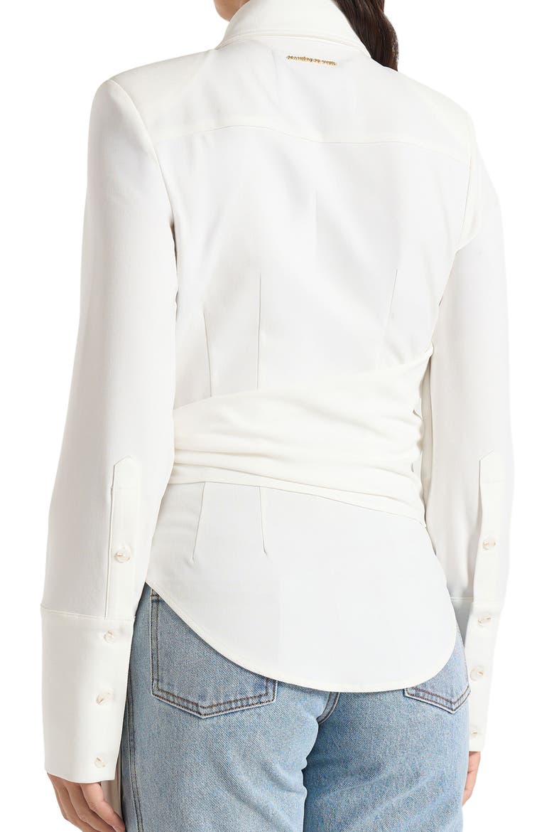Fia Wrap Shirt With Hardware Detail, Alternate, color, White