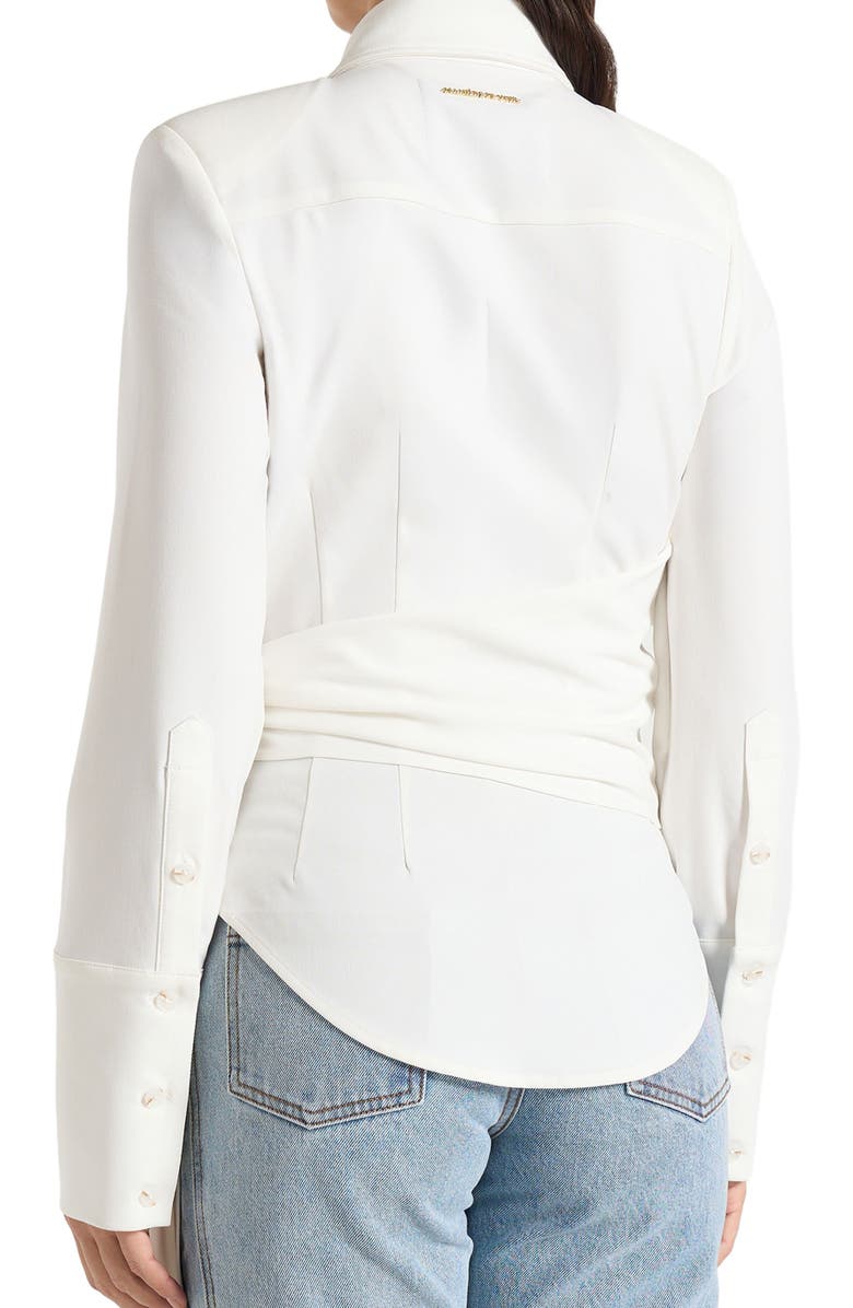Manière De Voir Fia Wrap Shirt With Hardware Detail, Alternate, color, White