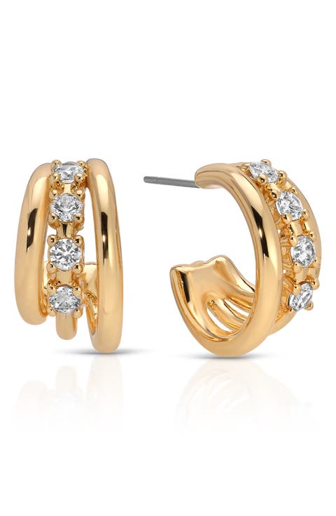 Mini Gleam Cubic Zirconia Hoop Earrings