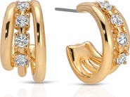 Ettika Mini Gleam Cubic Zirconia Hoop Earrings