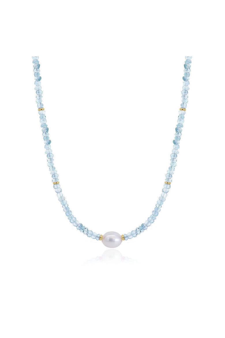 Blue Topaz Bead Pearl Necklace, Main, color, Blue Topaz