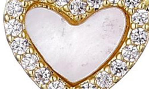 Adornia 14k Gold Plated Mother Of Pearl Mini Heart Chain Necklace In Gold