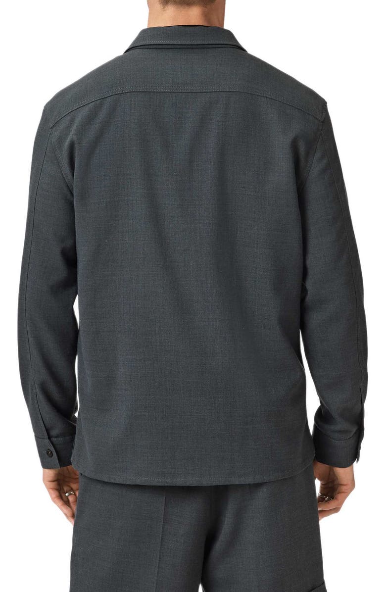 John Varvatos Julio Zip-Up Shirt Jacket, Alternate, color, Charcoal