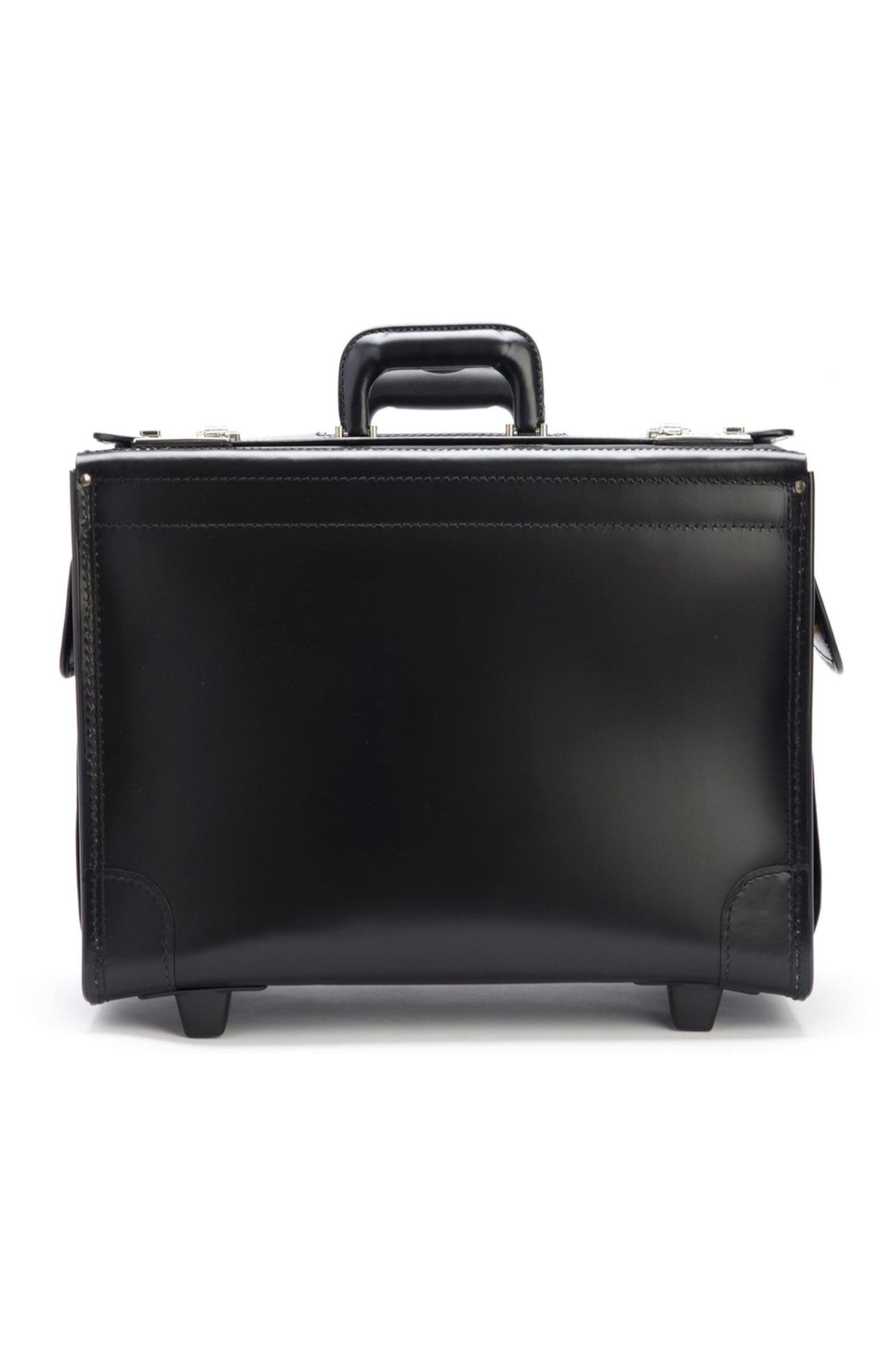 Litigator Leather Wheeled Catalog Case, Alternate, color, Black