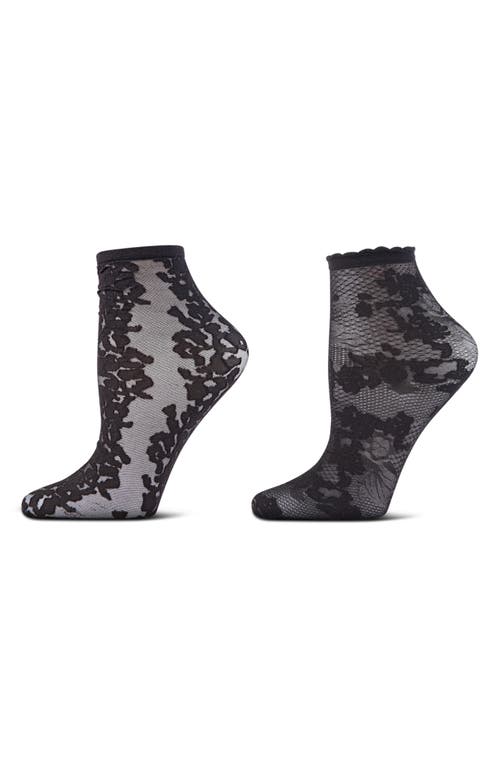 Natori Sheer Shortie Assorted 2-pack Socks In Black