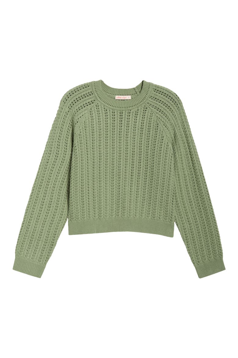 Mina Cotton Pointelle Sweater, Alternate, color, SHADOW
