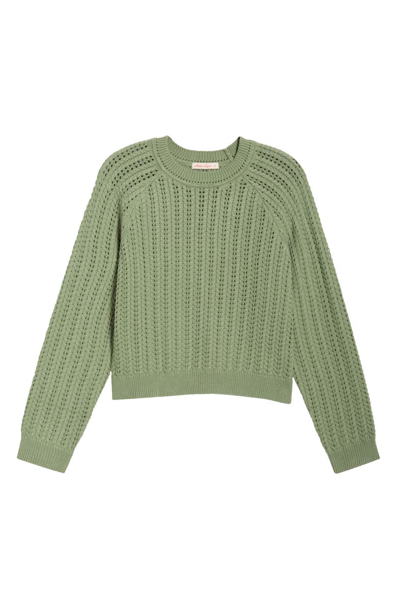 Marine Layer Mina Cotton Pointelle Sweater, Main, color, Shadow