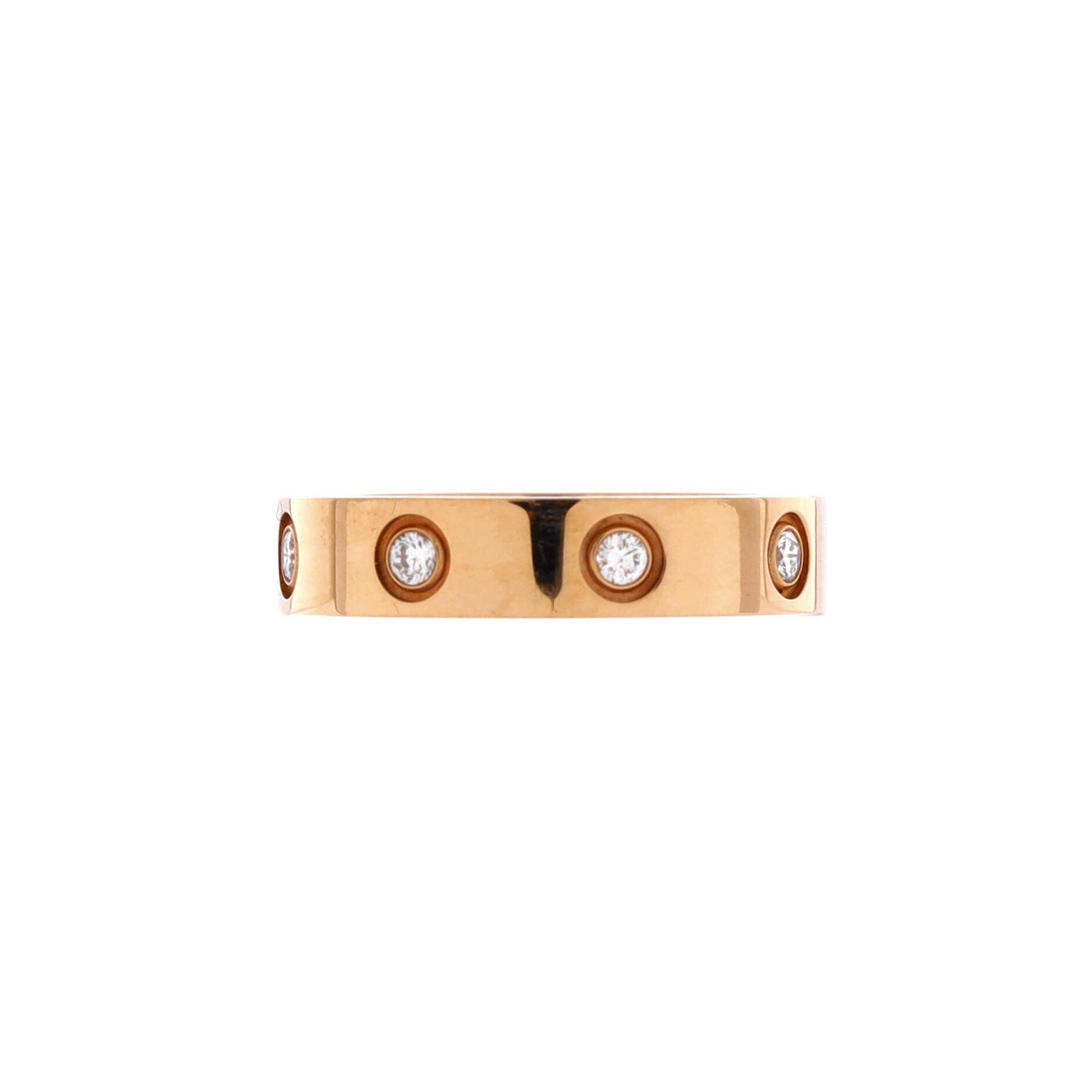 Love Wedding Band 8 Diamonds Ring 18K Rose Gold with Diamonds, Alternate, color, Metallic Gold