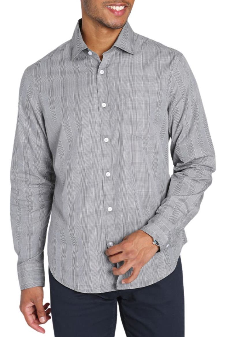 Hayati Glen Plaid Cotton Button-Up Shirt, Main, color, GREY GLEN PLAID