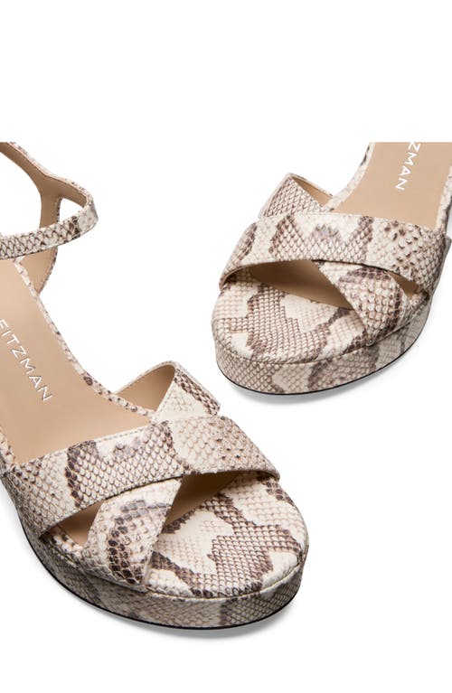 Stuart Weitzman 80mm Dayna Snake-embossed Leather Platform Sandals In Animal Print