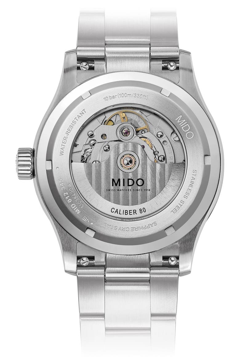 Multifort Automatic Bracelet Watch, 42mm, Alternate, color, SILVER/ BLACK