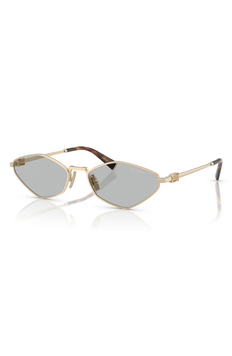Miu Miu 56mm Irregular Sunglasses, Alternate, color, Gold Grey