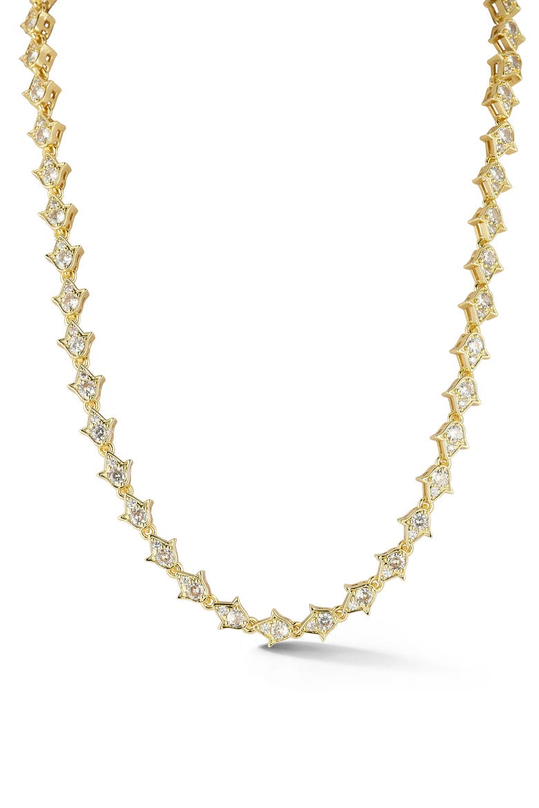 Cubic Zirconia Tennis Necklace, Main, color, GOLD