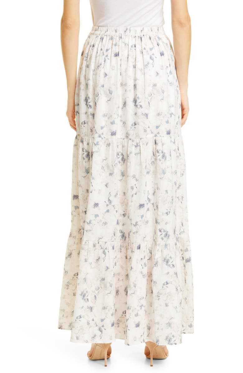 CAMI NYC Nori Floral Tiered Linen Skirt, Alternate, color, 