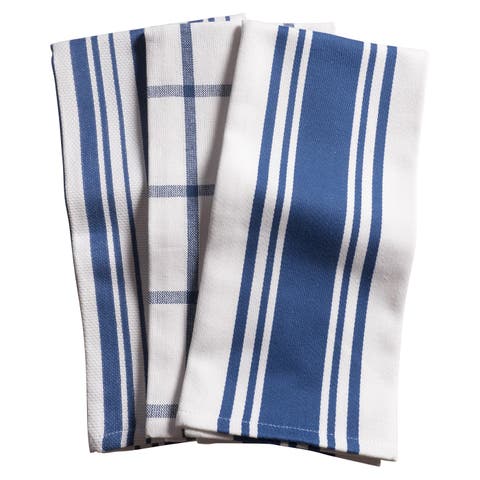 Centerband/Basketweave/Windowpane Kitchen Towels, Set of 3