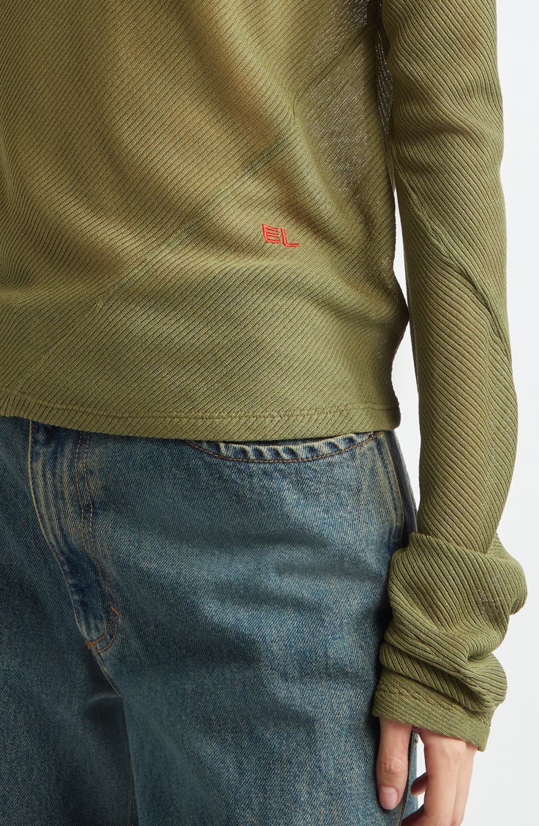 Eckhaus Latta Spiral Long Sleeve T-Shirt, Alternate, color, Lichen