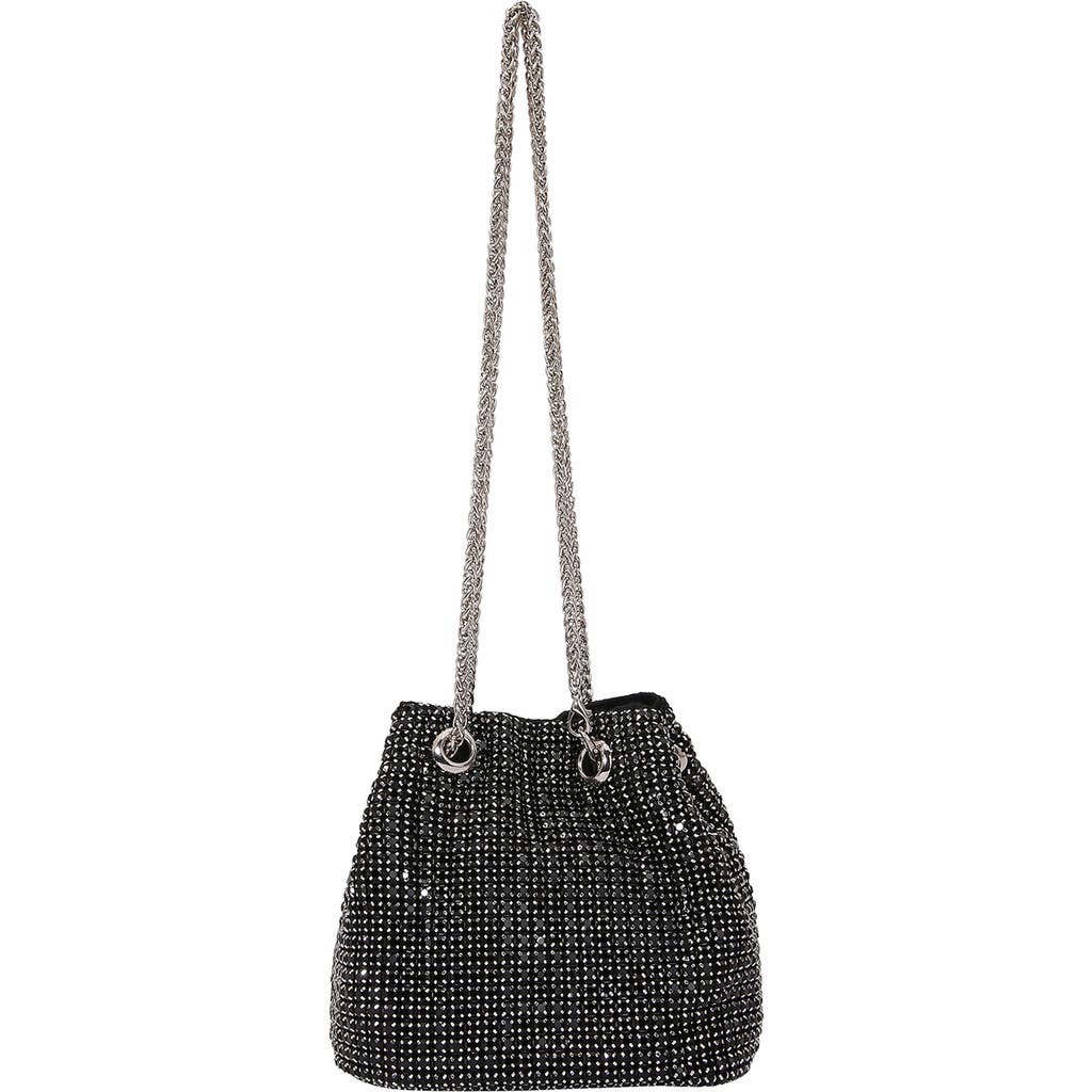 Berness Rhinestone Bucket Bag In Black
