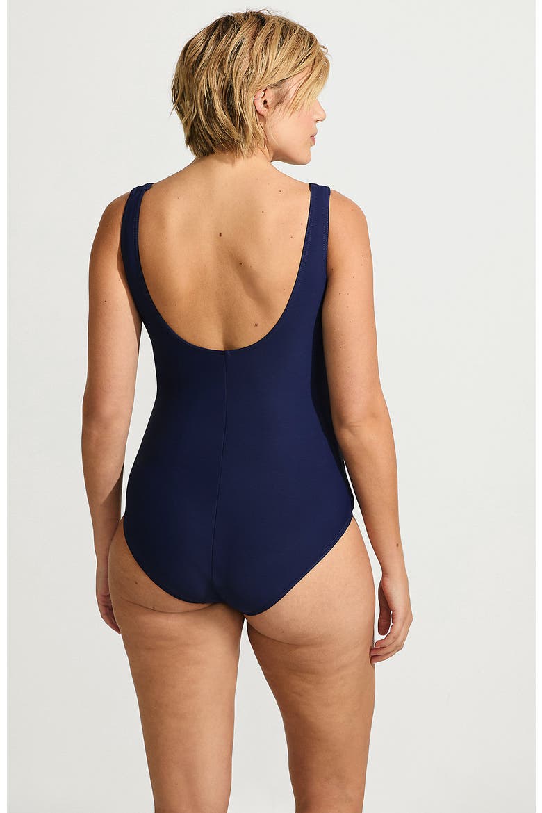 Plus Size DD-Cup Slender Tummy Control Chlorine Resistant Wrap One Piece Swimsuit, Alternate, color, Deep Sea Navy