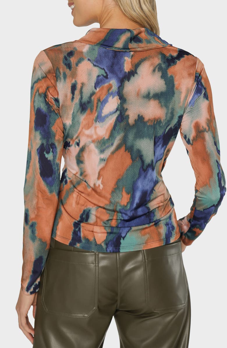 matty m. Prescott Draped Long Sleeve Top, Alternate, color, Rust/ Teal