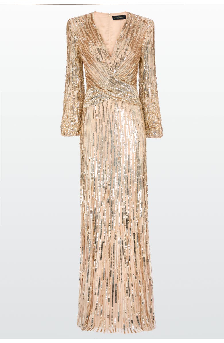 Jenny Packham Cosmos Gown, Main, color, Illusion