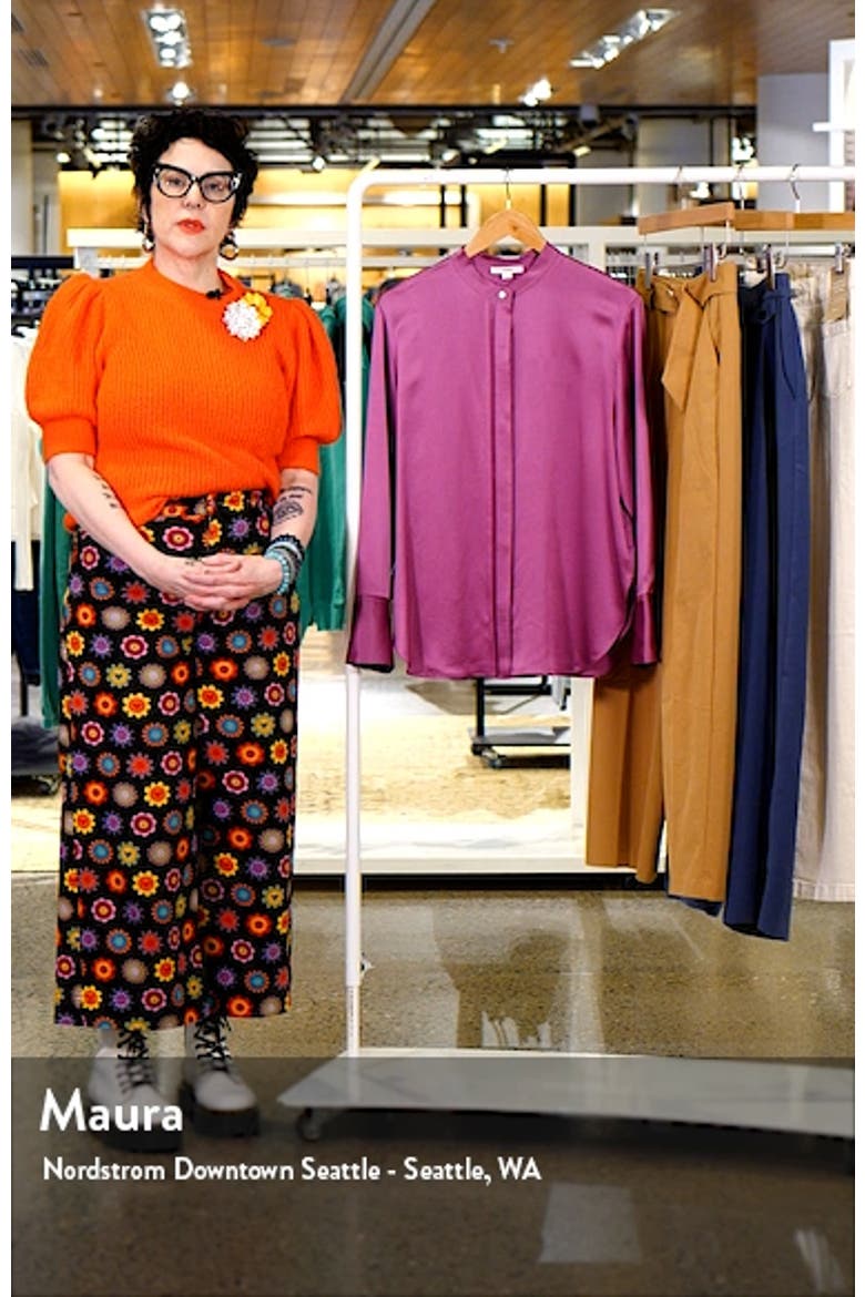 Raw Edge Silk Button-Up Blouse video