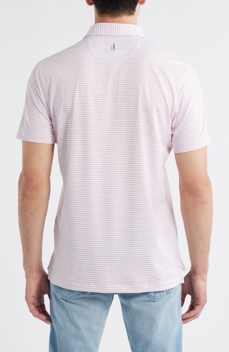 johnnie-O Michael Stripe Performance Golf Polo, Alternate, color, White/ Azalea