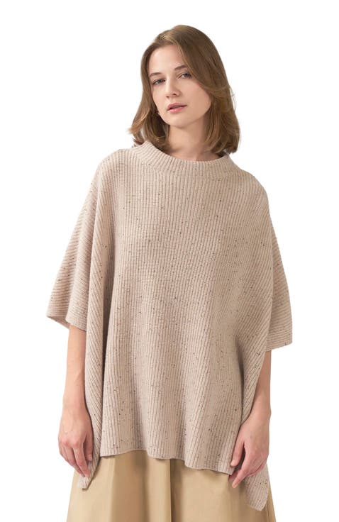 Rib-Knit Cashmere Poncho