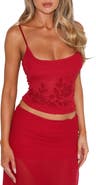 Tiger Mist Octavia Floral Embellished Mesh Camisole