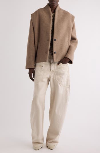 Isabel Marant Drogo Wool Blend Felt Crop Jacket | Nordstrom