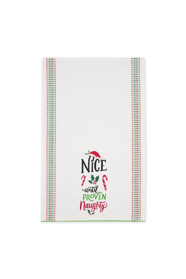 Asst Naughty Nice Printed Dishtowel Set/2, Alternate, color, Naughty Nice