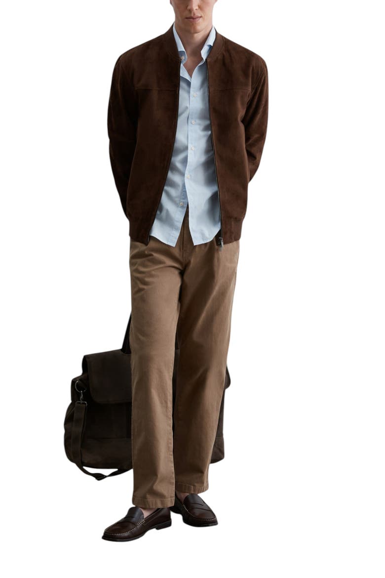 Thomas B Suede Jacket, Alternate, color, Darkbrown