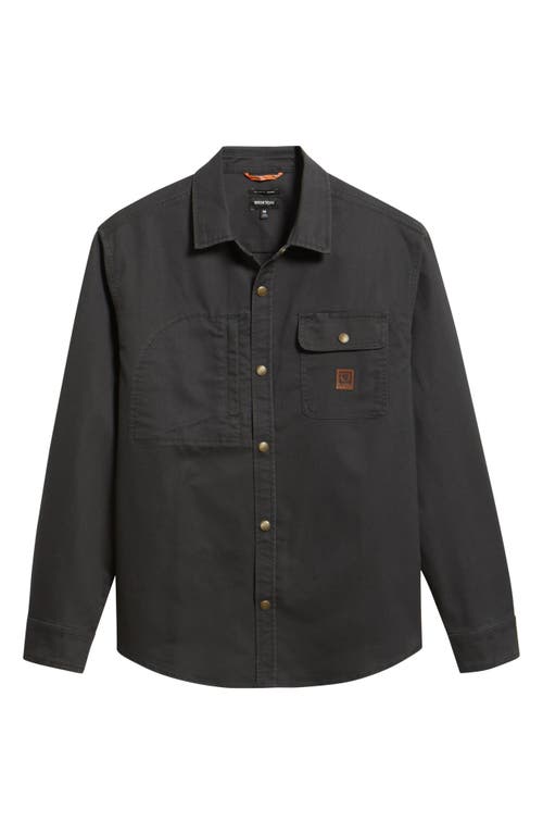 Brixton Builders Stretch Cotton Blend Overshirt In Black