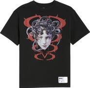 MEMORY LANE Medusa Cries Oversize Crystal Embellished Graphic T-Shirt