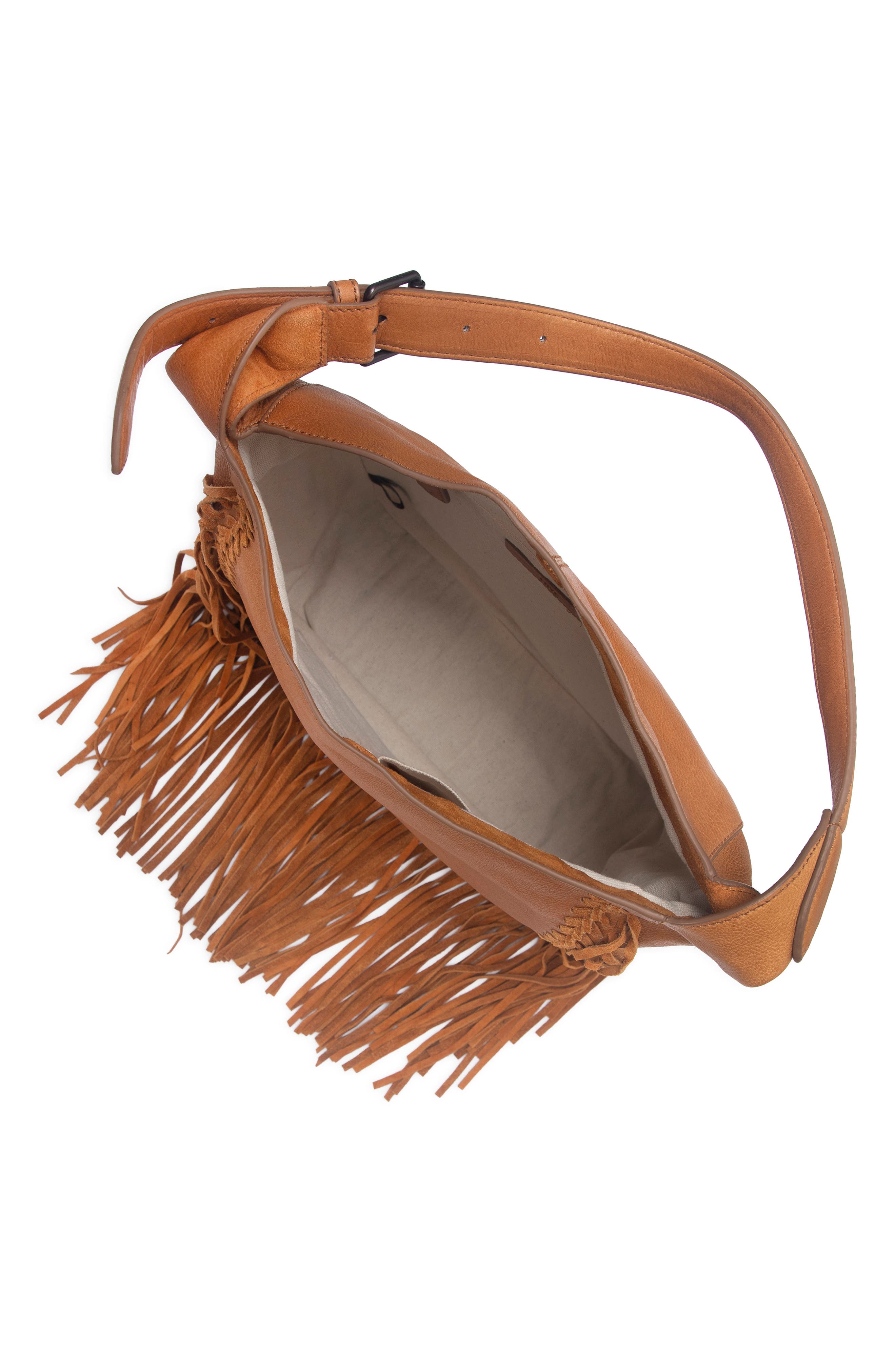 Frye Faye Leather Hobo, Alternate, color, Light Whiskey