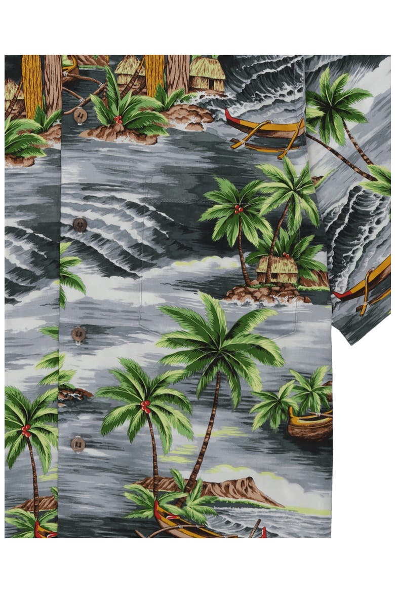 Outrigger Printed Cotton Shirt, Alternate, color, Silver