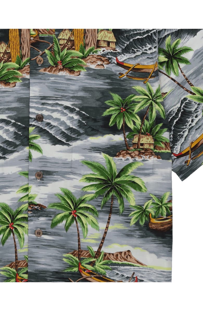 Fortela Outrigger Printed Cotton Shirt, Alternate, color, Silver