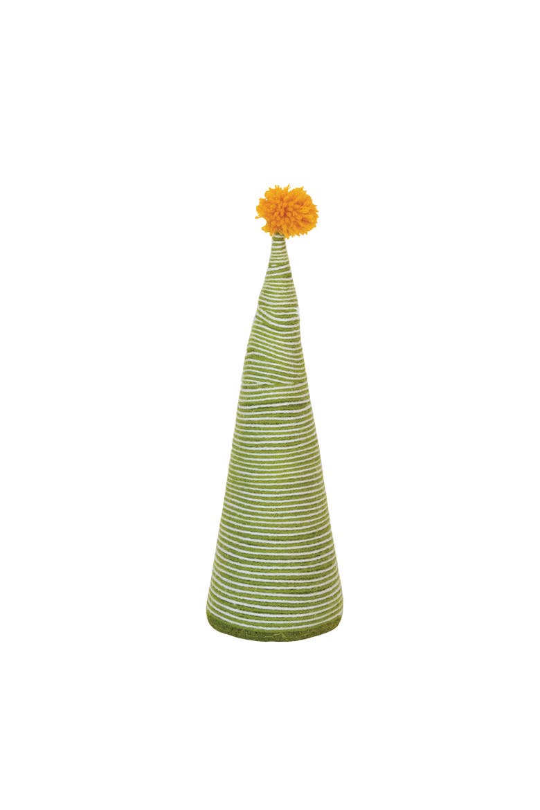 Wool Yarn Wrapped Tree with Yellow Pom Pom, Alternate, color, Yellow & Green